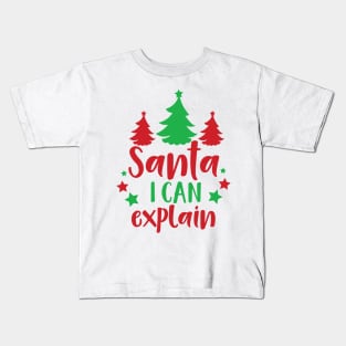 Santa I Can Explain, Trees, Stars, Christmas, Xmas Kids T-Shirt